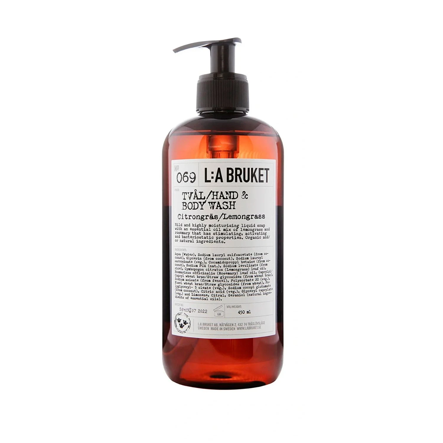 L:A Bruket Hand & Body Wash Lemongrass 450 ml