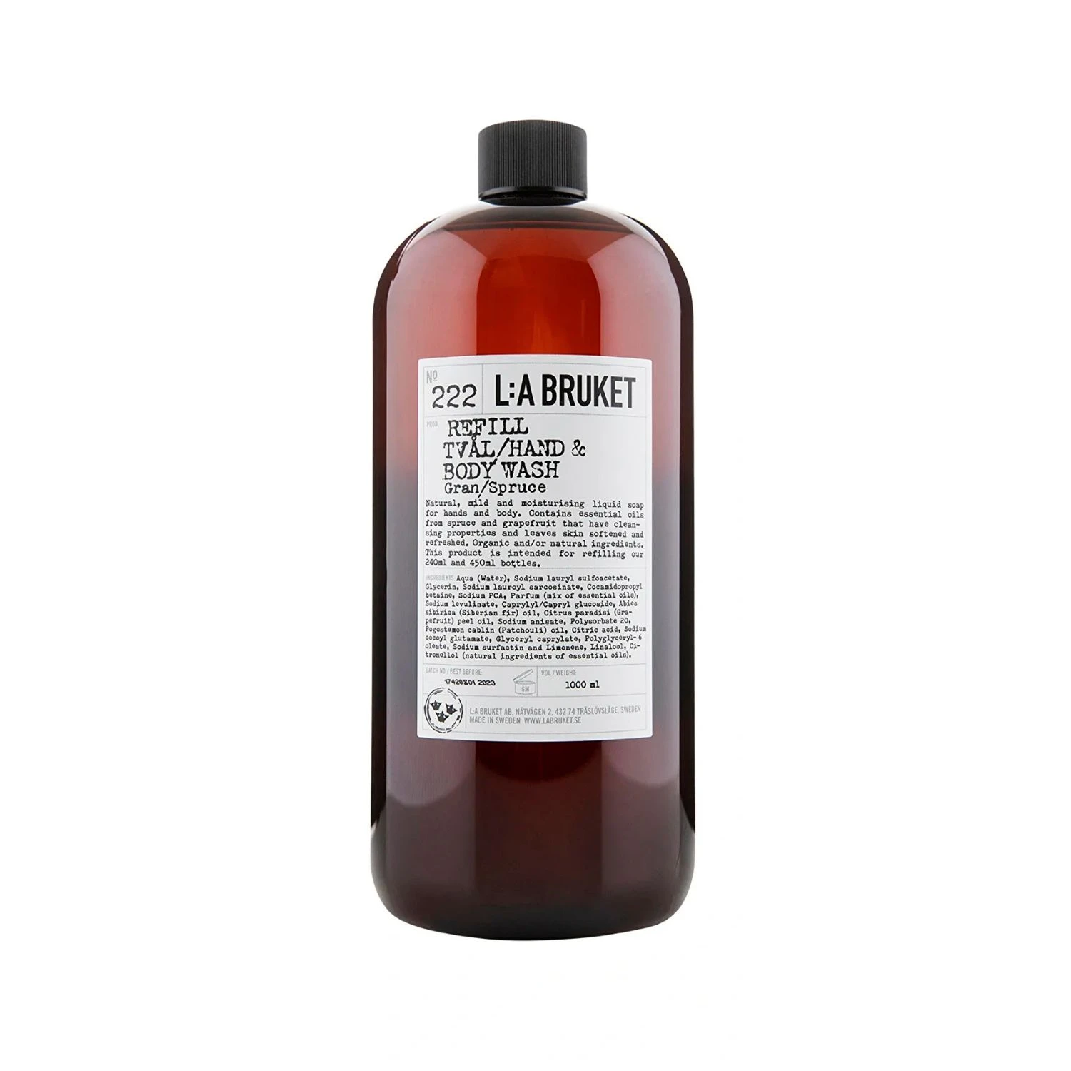 L:A Bruket Refill Hand & Body Wash Spruce 1000 ml
